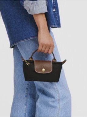 Longchamp LE PLIAGE ORIGINAL POUCH WITH HANDLE - Black  new